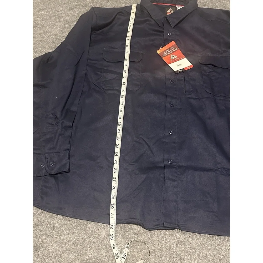 Bulwark iQ Series Comfort Woven Lightweight FR Shirt Men's 4XL Navy CAT2 New NWT